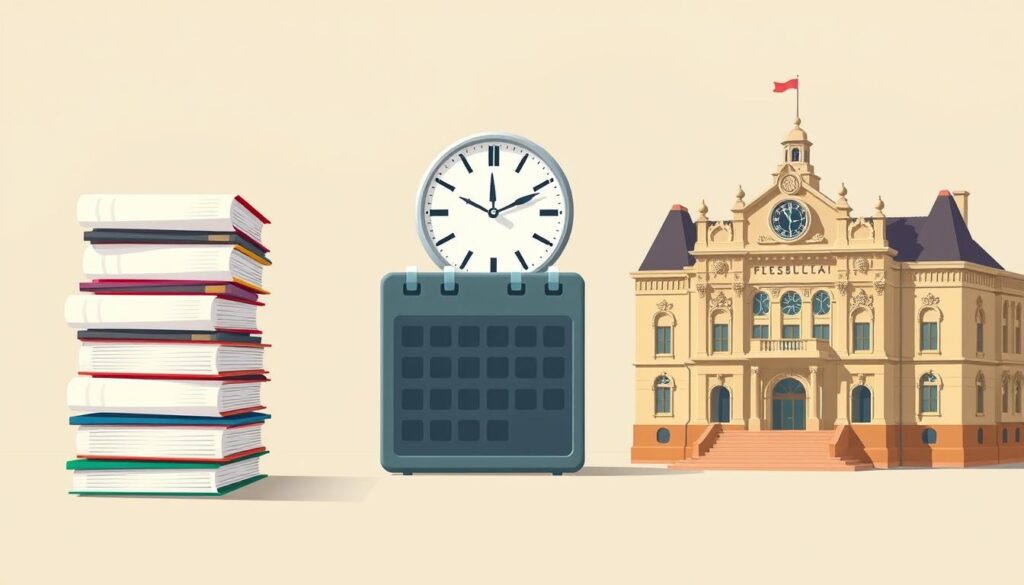 A well-lit, realistic illustration depicting the key factors that shape a school director's compensation: a stack of qualifications and certifications on the left, a calendar and clock in the center representing years of experience, an ornate school building on the right to denote the institution's prestige and location, all set against a neutral background with soft, directional lighting to emphasize the subject matter. The overall composition should convey the complex, multifaceted nature of director salaries in a visually striking and informative manner. A well-lit, realistic illustration depicting the key factors that shape a school director's compensation: a stack of qualifications and certifications on the left, a calendar and clock in the center representing years of experience, an ornate school building on the right to denote the institution's prestige and location, all set against a neutral background with soft, directional lighting to emphasize the subject matter. The overall composition should convey the complex, multifaceted nature of director salaries in a visually striking and informative manner.